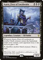 Ayara, First of Locthwain from Throne of Eldraine Promos